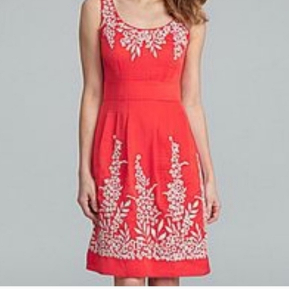 Antonio Melani Orange Embroidery Floral  Dress Size 12 - Picture 15 of 15